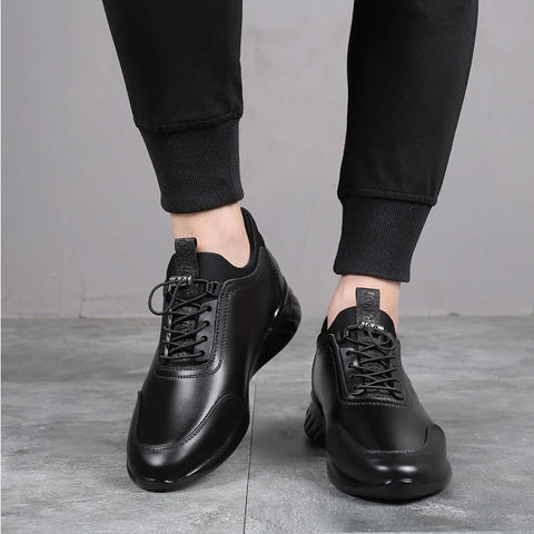 Men's sneaker in black leather - Saadstore