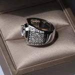 Cubic zirconia men's ring - Saadstore