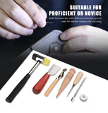 61 pcs Leather Craft Tools Punch Kit Stitching Working Stitching Groover Sewing Set - Saadstore