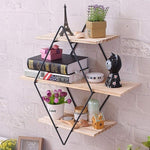 Iron Wooden Wall Mounted Book Storage Rack - Saadstore