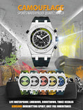 KIMSDUN Camouflage Silicone Strap Quartz Men Watch - Saadstore