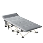Folding bed for outdoor camping & picnic (Grey) - Saadstore