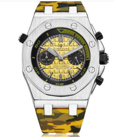 KIMSDUN Camouflage Silicone Strap Quartz Men Watch - Saadstore