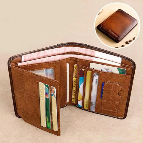 Genuine Leather Male Purse Card Holder Wallet Men - Saadstore