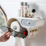 Wall Mount Toilet Roll Paper  Organizer - Saadstore