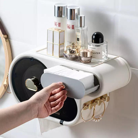 Wall Mount Toilet Roll Paper  Organizer