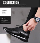 Men's sneaker in black leather - Saadstore
