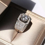 Cubic zirconia men's ring - Saadstore