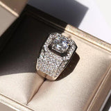Cubic zirconia men's ring - Saadstore