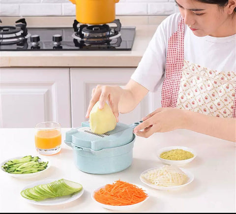 Multifunction Vegetable Cutter with 4 Blades - Saadstore