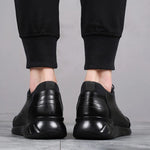 Men's sneaker in black leather - Saadstore