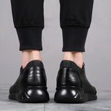 Men's sneaker in black leather - Saadstore