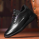 Men's sneaker in black leather - Saadstore