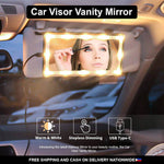 Car Visor Vanity Mirror with Led Lights - Saadstore