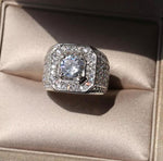 Cubic zirconia men's ring - Saadstore
