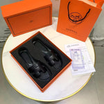 Hermes oran sandals black