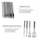 61 pcs Leather Craft Tools Punch Kit Stitching Working Stitching Groover Sewing Set - Saadstore