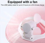 Summer Detachable Outdoor Anti - sun Brim Hat With Fan - Saadstore