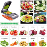 Vegetable Chopper Pro - Multifunctional Blades & Large Container for Salad, Garlic, Fruit, and Potato Delights - Saadstore
