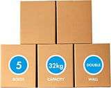 Carton Box, Cardboard Boxes for moving shipping & packing Pack Of 5 Moving Boxes Brown with Double wall - Saadstore