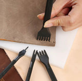 61 pcs Leather Craft Tools Punch Kit Stitching Working Stitching Groover Sewing Set - Saadstore