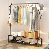 Clothing Rack with Top Rod, Lower Storage - Saadstore
