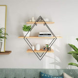 Iron Wooden Wall Mounted Book Storage Rack - Saadstore