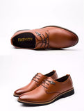 Lace Up Flats Casual Leather Business Dress Formal Shoes - Saadstore