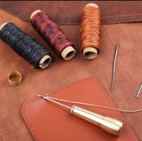 61 pcs Leather Craft Tools Punch Kit Stitching Working Stitching Groover Sewing Set - Saadstore