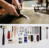 61 pcs Leather Craft Tools Punch Kit Stitching Working Stitching Groover Sewing Set - Saadstore