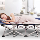 Folding bed for outdoor camping & picnic (Grey) - Saadstore