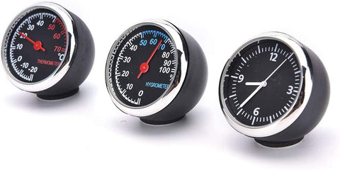 Mini Stick On Clock Hygrometer Clock & Thermometer for Car Dashboard - Saadstore
