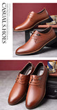 Lace Up Flats Casual Leather Business Dress Formal Shoes - Saadstore