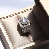 Cubic zirconia men's ring - Saadstore