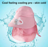 Summer Detachable Outdoor Anti - sun Brim Hat With Fan - Saadstore