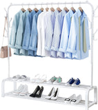 Clothing Rack with Top Rod, Lower Storage - Saadstore