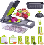 Vegetable Chopper Pro - Multifunctional Blades & Large Container for Salad, Garlic, Fruit, and Potato Delights - Saadstore