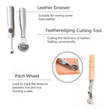 61 pcs Leather Craft Tools Punch Kit Stitching Working Stitching Groover Sewing Set - Saadstore